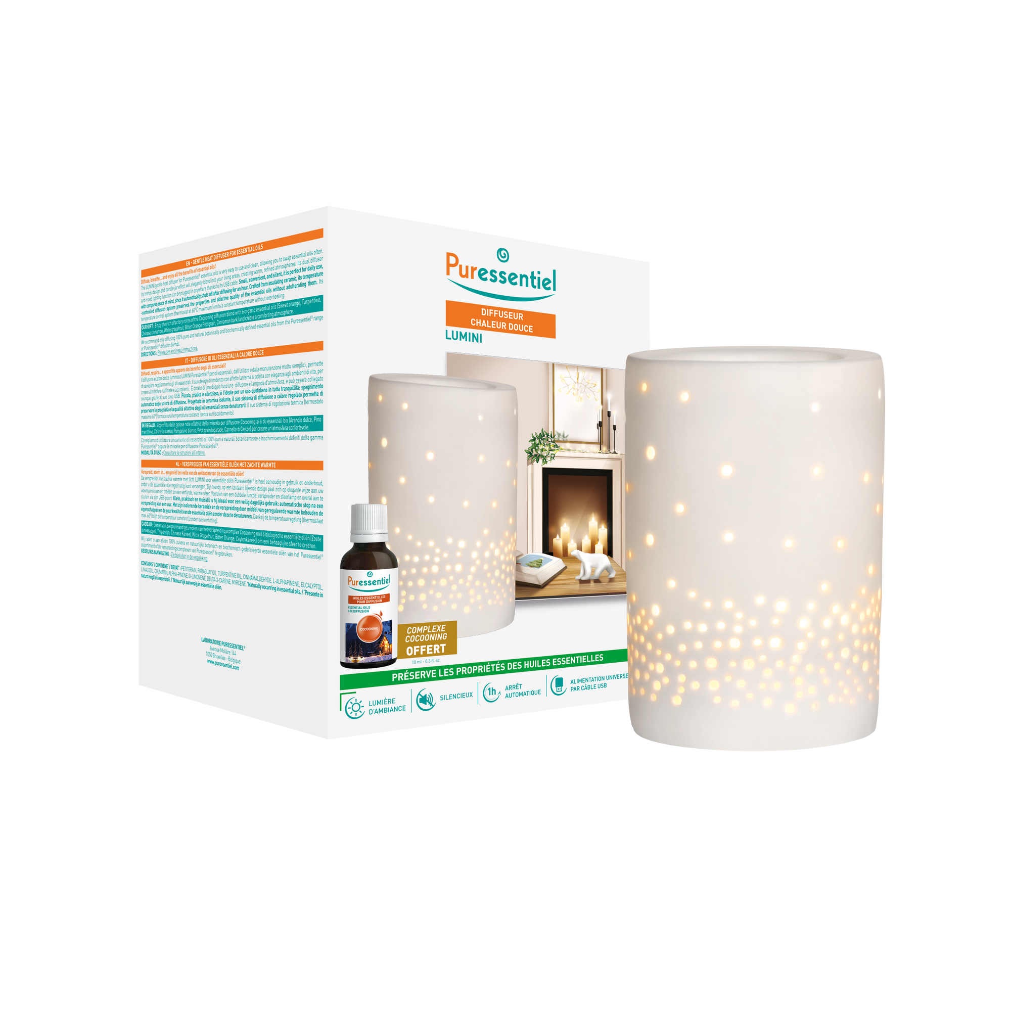 Coffret Diffuseur Céramique Lumineux Cocooning | Puressentiel CH